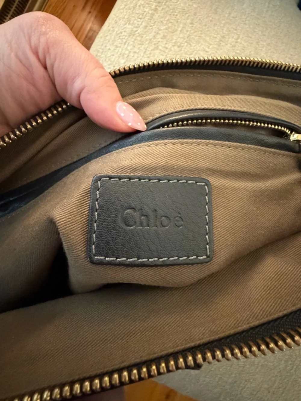 Chloe Large Black Marcie Handbag with Gold Hardware - Women Bags - Picture 5 of 9